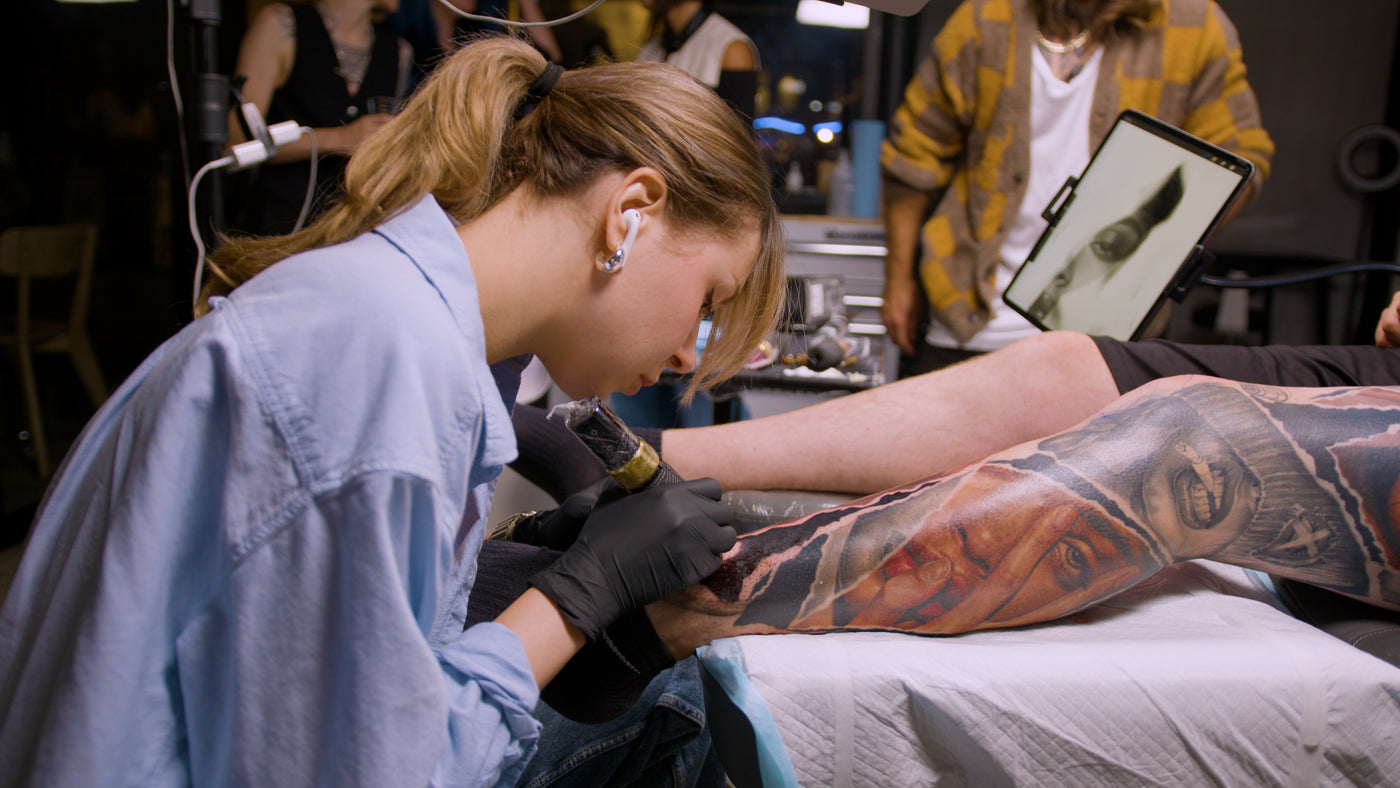 Tattoo artist at work